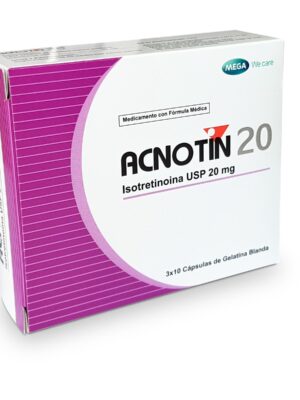 Acnotin 20 mg, caja de 30 capsulas